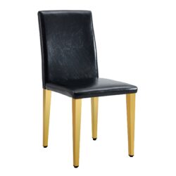 Modern Dining Chairs (Set of 2) With And en Metal Legs - Black / Gold
