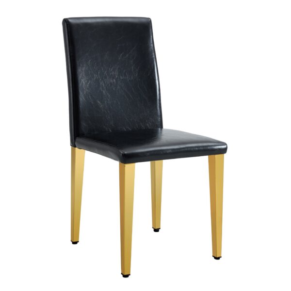 Modern Dining Chairs (Set of 2) With And en Metal Legs - Black / Gold