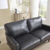 Mid Century Modern Loveseat Sofa, 2 Seater With USB & Removable Pillow Cover - Black - Image 13