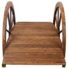 Wooden Garden Bridge Arc Footbridge With Half Wheel Railings Solid Fi - Brown - Image 9