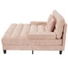 Chaise Bed Lounge Sofa Chair With Adjustable Backrest And LED Light Strip - Pink - Image 8