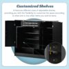 Sleek And Modern Shoe Cabinet With Adjustable Shelves, Space Saving Design Side Board For Various Sizes Of Items - Black - Image 6