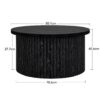 Coffee Table, Round Coffee Table, Modern Side Tables Accent End Table For Living Room, Apartment - Black - Image 3