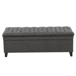 Juliana - Stylish Storage Ottoman With Extra Seating - Gray