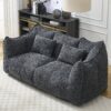 Comfortable Dual Beanbag Chair With High Resilience Foam Core For 2 People - Black - Image 6