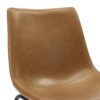 Industrial Faux Leather Dining Chairs (Set of 2) - Whiskey Brown - Image 3