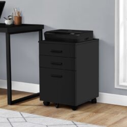 File Cabinet, Rolling Mobile, Storage Drawers, Printer Stand, Office, Work, Contemporary, Modern - Black