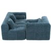 Sectional Sofa Full Compressed Sofa Modular Sofa Couch Free Combined Sofa With Deep Seating And 2 Side Pockets For Living Room - Blue - Image 21