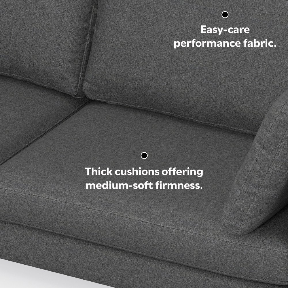Ava - Mid Century Corner Sectional Sofa - Gray - Image 15