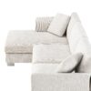 Modern Cloud Sectional Sofa L Shaped Luxury Couch Set With 2 Free Pillows 4 Seat With Oversized Chaise - Minsk Gray - Image 4