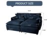 Deep Seat Sectional Cloud Sofa With 2 Ottomans & Soft Pillows Chenille, Modular Loveseat For Living Room - - Blue - Image 20