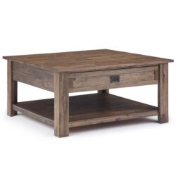 Monroe - Square Coffee Table - Rustic Natural Aged Brown