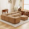Modern (Set of 6) Modular Sectional Sofa With Storage In Soft - Camel - Image 11