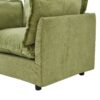Modern Armchair Sofa Cozy Upholstered Sofa Chair With Movable Ottoman, Wide Seat - Green - Image 17
