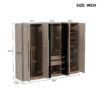 6 Doors Wardrobe Storage For Bedroom, With 2 Drawers Inside - Black / Nature - Image 12