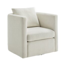 Sutton - Performance Fabric Swivel Barrel Chair - Ivory