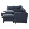 U - Shaped Sectional Sofa Modular Sofa Couch With A Movable Ottoman, A Coffee Table With Hidden Charging Devices For Living Room - Blue - Image 21