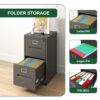 Premium Metal 2 Drawer File Cabinet With Lock For A4 Legal / Letter Size Documents, Steel - Black - Image 7