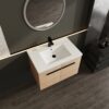 Bathroom Vanity With Resin Countertop Sink, 30" 2 Doors Cabinet Set - Oak - Image 6