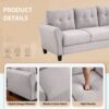 Modern Living Room Sofa Set Linen Upholstered Couch Furniture For Home Office - Light Gray - Image 5