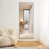 Modern Home Decor Full Length Mirror Aluminum Alloy Frame High Definition Shatter Proof - Black - Image 2