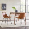 Modern Upholstered Dining Chair With Metal X Base (Set of 2) - Whiskey Brown - Image 5