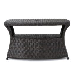Berkeley - Chaise Lounge Side Table Outdoor Polyethylene Wicker - Brown Multi