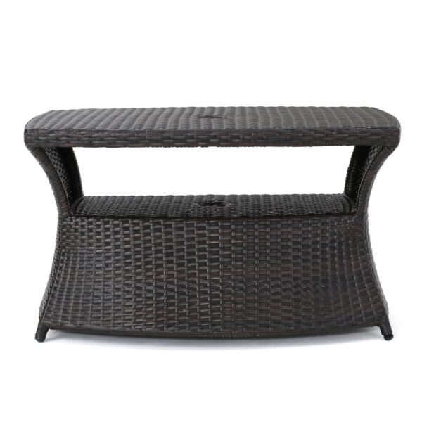 Berkeley - Chaise Lounge Side Table Outdoor Polyethylene Wicker - Brown Multi