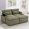 Convertible Loveseat Sofa With Storage And USB Ports - Green - Image 2