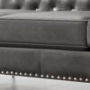 Wide Sofa With Jeweled Buttons, Square Arm, 2 Pillows - Gray - Image 14