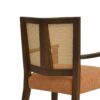 Mid Century Modern Arm Dining Chair (Set of 2) With Rattan Backrest - Caramel / Walnut - Image 10