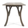 Transitional Acacia Wood Dining Table With Slat Panel Top - Gray - Image 8