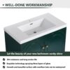 Contemporary Freestanding Bathroom Vanity With Resin Sink & Soft Close Cabinet Doors - Dark Green - Image 13