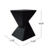 Flamboyant Outdoor Side Table With Twisted Hourglass Shape - Black - Image 3