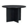 Topmax - 5 Piece Modern Round Dining Table Set Pedestal Kitchen Table Set With 4 Upholstered Dining Chairs For Studio, Apartment, Small Places - Black - Image 9