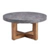Modern Retro Texture Round Coffee Table With Crossed Legs - Gray - Image 15