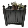 Outdoor Square Flower And Herb Pot For Garden, Porch And Patio Outside Plant And Vegetable Container, Planter - Black - Image 4