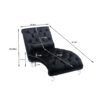 Velvet Chaise Lounge Indoor, Button Tufted Upholstered Chair With Pillow - Black - Image 4