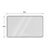 Modern Aluminum Frame Wall Mirror With Rounded Corners, Temperature Display, Tri Color Light, Defogging - Black - Image 3