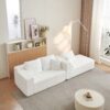 Cloud Sectional Couch With L Shape Chaise, Deep Seat - White - Image 12