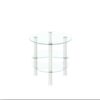 Transparent Oval Glass Coffee Table, Modern Table With Stainless Steel Leg, Tea Table 3-Layer Glass Table For Living Room - Transparent / White - Image 7