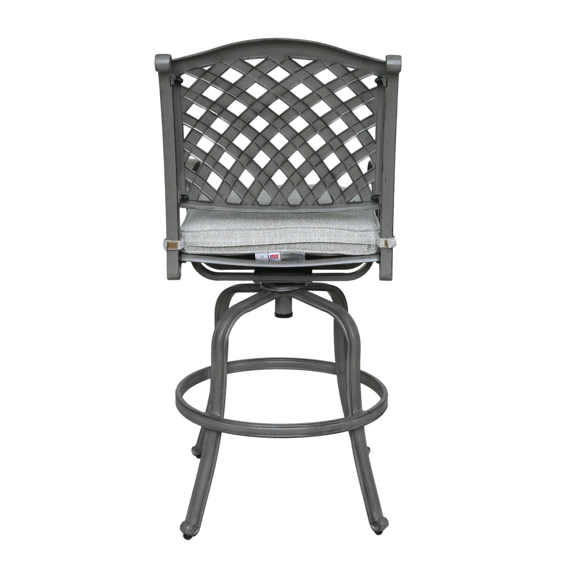 Outdoor Aluminum Swivel Barstools With Cushions (Set of 2) - Golden Gauze - Image 2