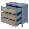 3 Drawer Cabinet Natural Rattan Suitable For Bedroom - Blue - Image 10
