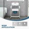 Homcom - Shower Commode Wheelchair, Padded Seat, 330 Lbs - White - Image 6