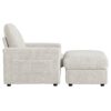 Oversized Chaise Lounge Indoor Rabbit Fur Sofa Bed With Storage Ottoman And Armrests Cup Holders With Deep Seat - Beige - Image 3