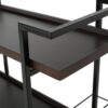 Modern Industrial Bar Cart With Shelving And Rolling Casters - Walnut - Image 14