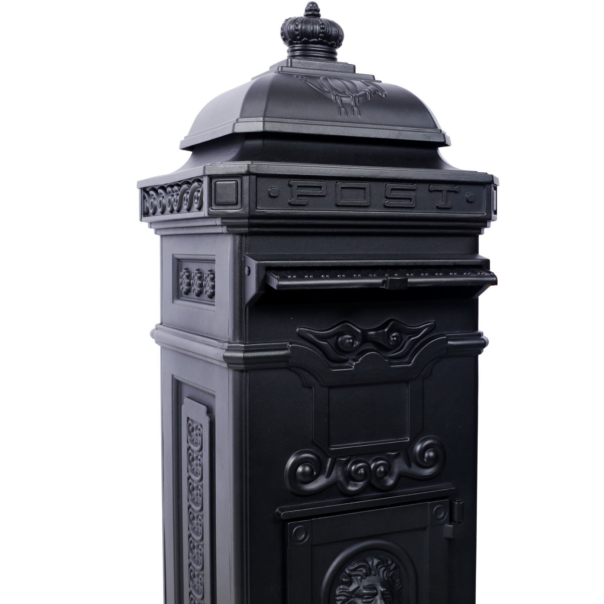 Mailboxs Residential Large Capacity Letter Box Aluminum Outdoor Rainproof Postbox Statue - Black - Image 17