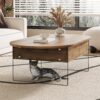Elegant Coffee Table With Double Drawers And Transparent Glass Sides - Wood - Image 8
