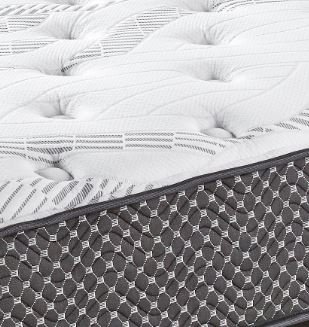 10" King Quilted Hybrid Mattress, Medium Firm - Black / White - Image 2