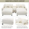 Chenille Upholstered Sectional Sofa With Removable Ottoman, USB Ports, Cup Holders, And Storage - Beige - Image 3